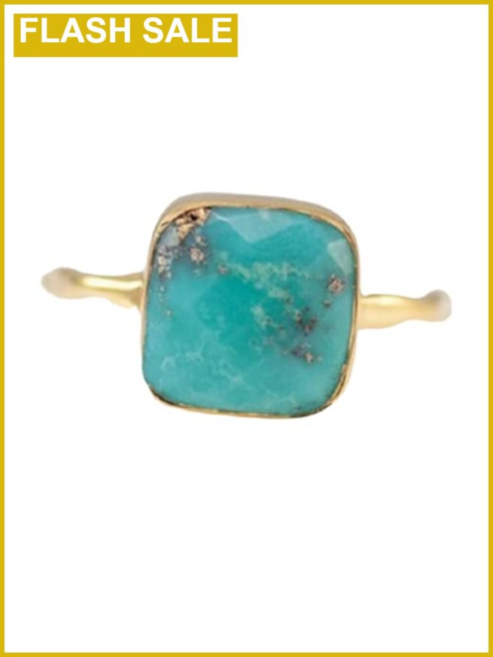 925 Sterling Silver Turquoise Square Stackable Ring Size 7
